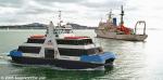 ID 857 KEA (SEABUS KEA/1988) - operated by Fuller Ferries, this commuter ferry is seen arriving at the downtown ferry basin in Auckland, NZ. In the background is the Japanese fisheries research ship HAKUHO...